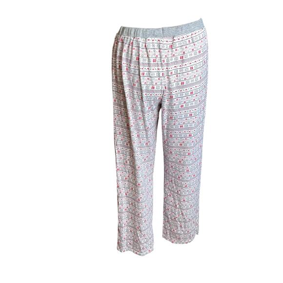 Cuddl Duds Pajama Bottoms Medium Snowflakes Winter Tie Waist Comfy Cabin Core - Picture 4 of 5